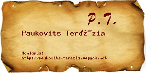 Paukovits Terézia névjegykártya